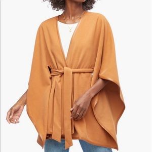 Just Fab Cape Coat w/ faux leather trim